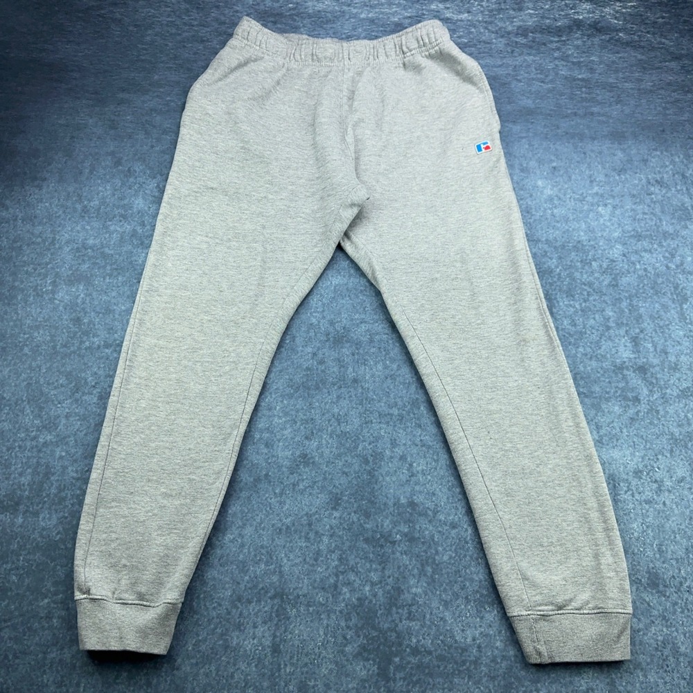 Russell Athletic Mens Gray Fleece Jogger Sweatpants Heather Gray Large L